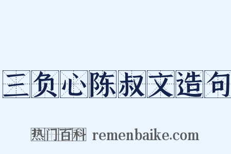 三负心陈叔文造句是什么意思的图片